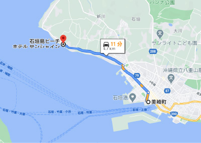 石垣島ビーチホテル アクセスマップ